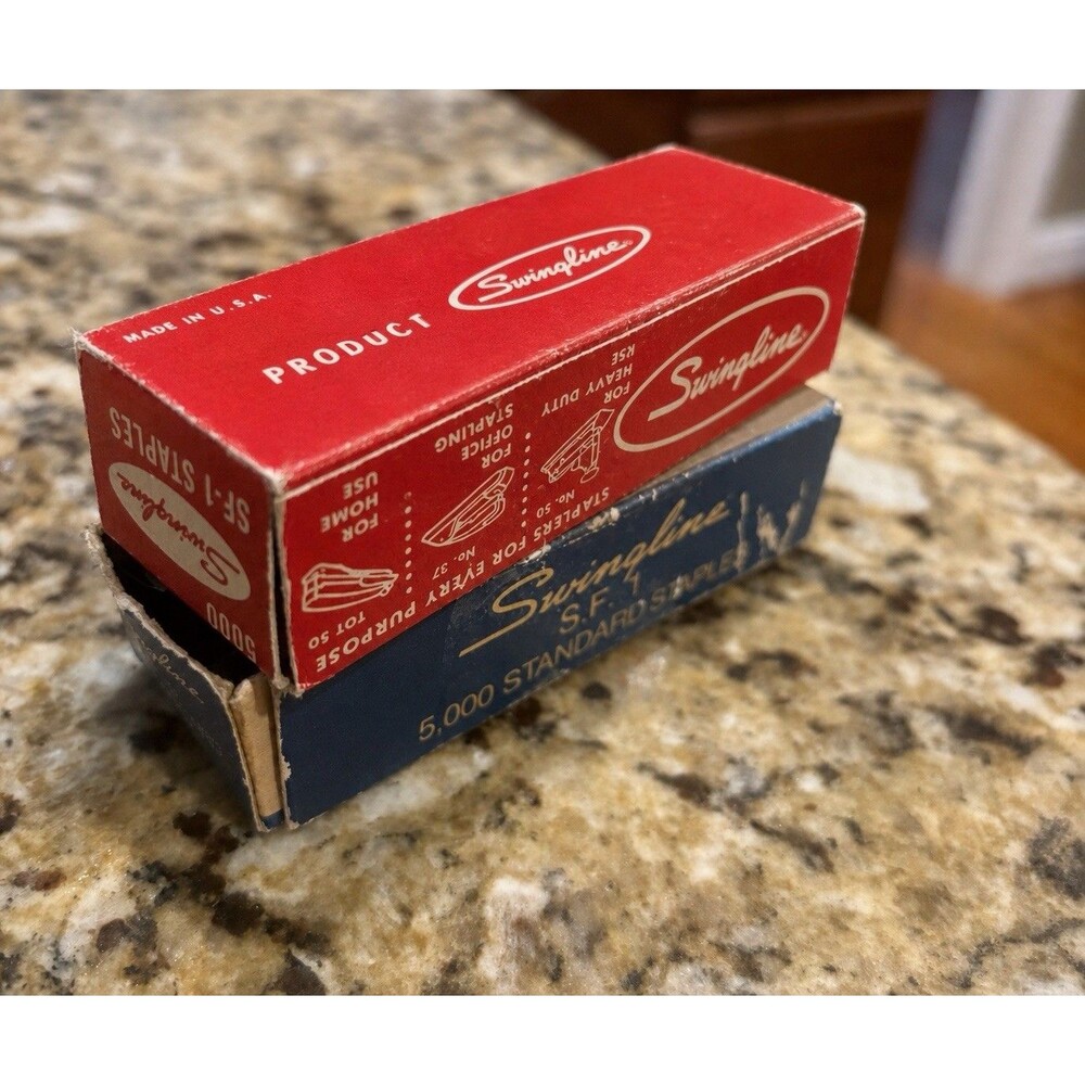 Staples Swingline Vintage SF-1 Staples 5000 Count Partial 1960s Two Open Boxes